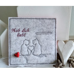 Stickdatei - Katzenpaar Line Art 2